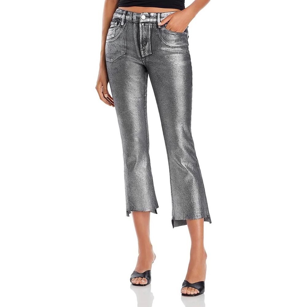 FRAME - Crop Mini Boot Raw In Chrome Noir - Size 27